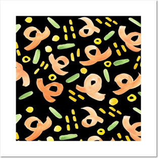 Black and Orange Pattern Posters and Art